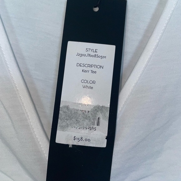 VERONICA BEARD Kerr White Ruched Drawstring T-Shirt long sleeve NWT - Picture 6 of 8